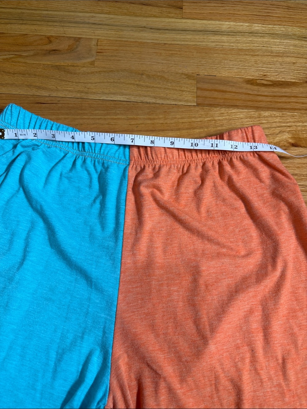 SHEIN Orange and Blue Fringe Bike Shorts Set - Picture 4 of 7